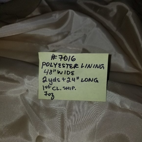 #7016 New Beige Polyester Lining Cut of Fabric. Beautiful fabric. - Picture 4 of 4